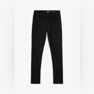 7 For All Mankind Dark Black Skinny Jeans